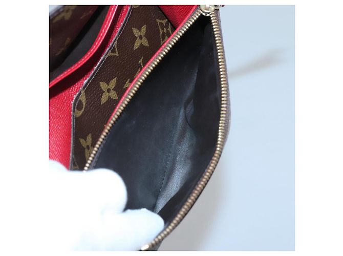 LOUIS VUITTON Monogram Portafoglio Emilie Long Wallet Rosso M60697 Auth ar13497 Monogramma - vista 11