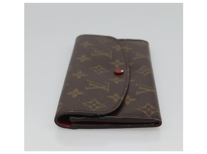 LOUIS VUITTON Monogram Portafoglio Emilie Long Wallet Rosso M60697 Auth ar13497 Monogramma - vista 3
