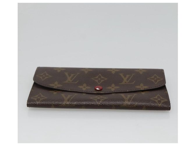 LOUIS VUITTON Monogram Portafoglio Emilie Long Wallet Rosso M60697 Auth ar13497 Monogramma - vista 6