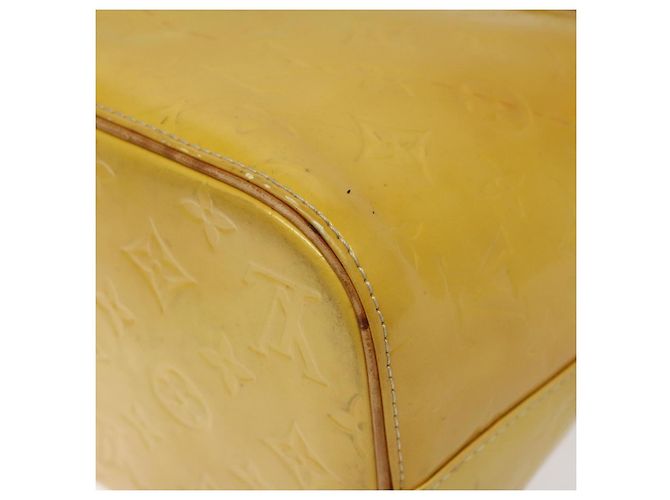 LOUIS VUITTON Bolso de Mano Monogram Vernis Houston Amarillo Lima M91055 LV Auth 119005 Dorado - vista 15