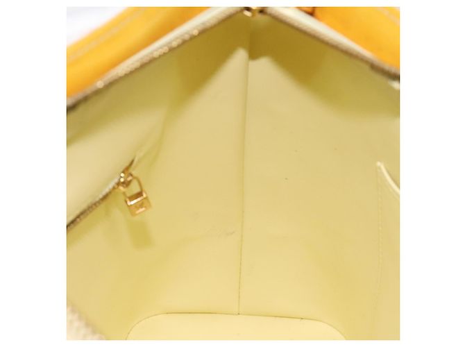 LOUIS VUITTON Bolso de Mano Monogram Vernis Houston Amarillo Lima M91055 LV Auth 119005 Dorado - vista 20