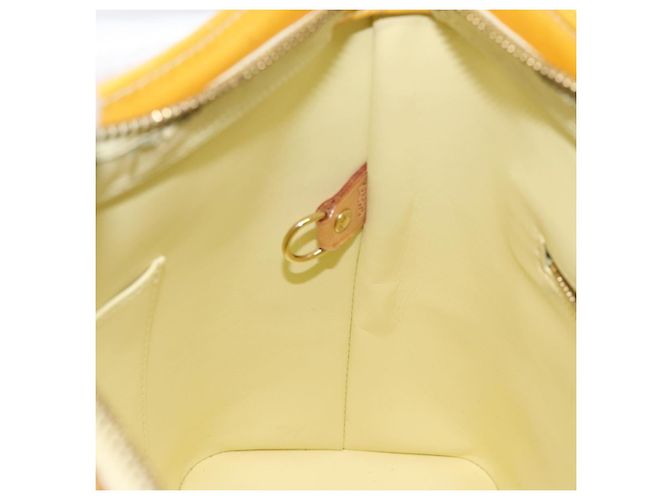 LOUIS VUITTON Bolso de Mano Monogram Vernis Houston Amarillo Lima M91055 LV Auth 119005 Dorado - vista 21