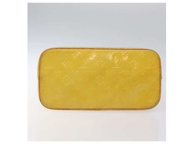 LOUIS VUITTON Bolso de Mano Monogram Vernis Houston Amarillo Lima M91055 LV Auth 119005 Dorado - vista 5