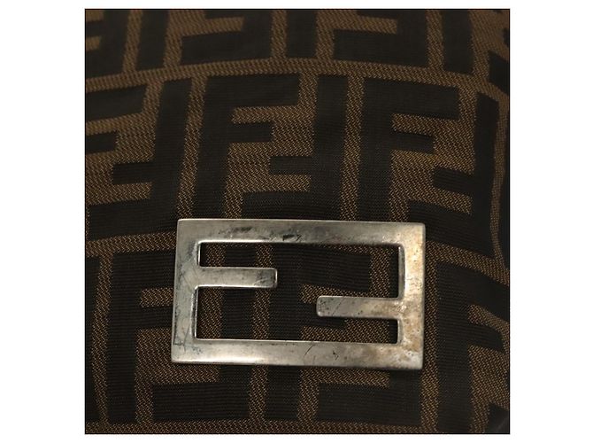 FENDI Zucca Canvas Handtasche Schwarz Braun Auth ep8782 - Ansicht 10