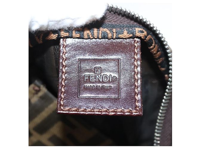 FENDI Zucca Canvas Handtasche Schwarz Braun Auth ep8782 - Ansicht 18