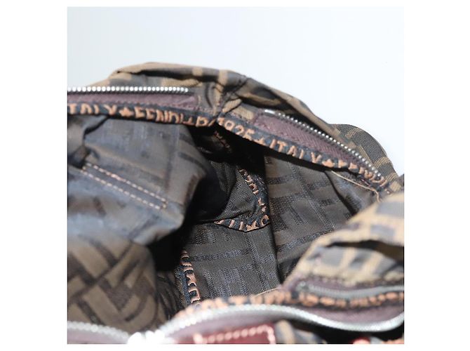 FENDI Zucca Canvas Handtasche Schwarz Braun Auth ep8782 - Ansicht 19