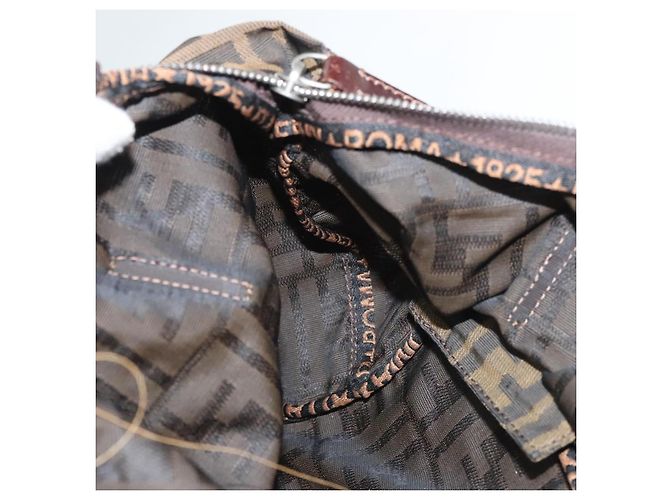 FENDI Zucca Canvas Handtasche Schwarz Braun Auth ep8782 - Ansicht 20