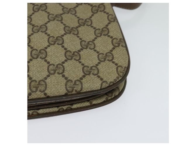 GUCCI GG Supreme Web Borsa Sherry Linea PVC Beige Oro 10 02 037 Auth 119034 D'oro - vista 14