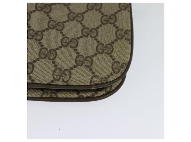 GUCCI GG Supreme Web Borsa Sherry Linea PVC Beige Oro 10 02 037 Auth 119034 D'oro - vista 16