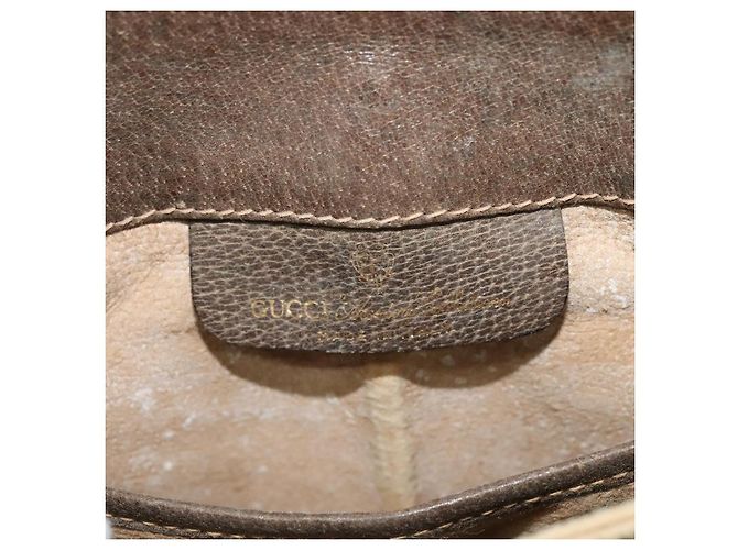 GUCCI GG Supreme Web Borsa Sherry Linea PVC Beige Oro 10 02 037 Auth 119034 D'oro - vista 18