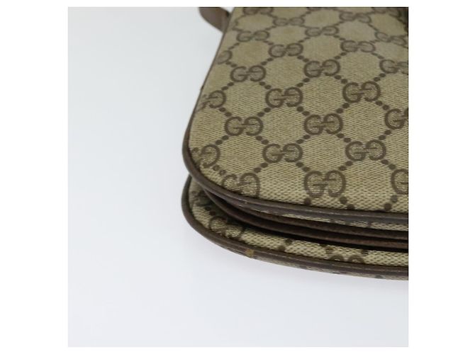 GUCCI GG Supreme Web Borsa Sherry Linea PVC Beige Oro 10 02 037 Auth 119034 D'oro - vista 9