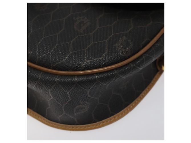 Borsa a spalla in tela a nido d'ape Christian Dior PVC nera e dorata Auth bs24741 Nero D'oro - vista 14