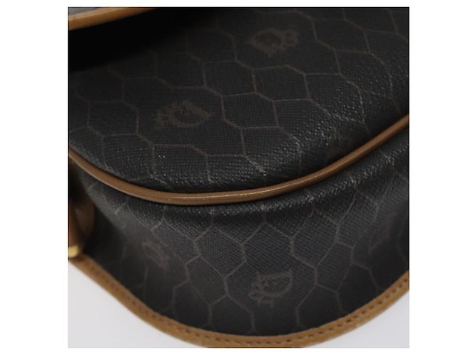 Borsa a spalla in tela a nido d'ape Christian Dior PVC nera e dorata Auth bs24741 Nero D'oro - vista 15