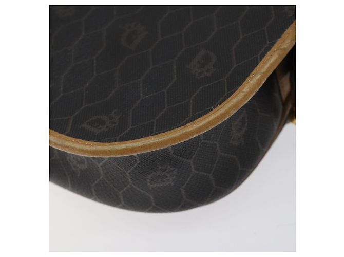 Borsa a spalla in tela a nido d'ape Christian Dior PVC nera e dorata Auth bs24741 Nero D'oro - vista 16