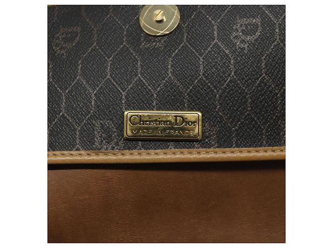 Borsa a spalla in tela a nido d'ape Christian Dior PVC nera e dorata Auth bs24741 Nero D'oro - vista 17