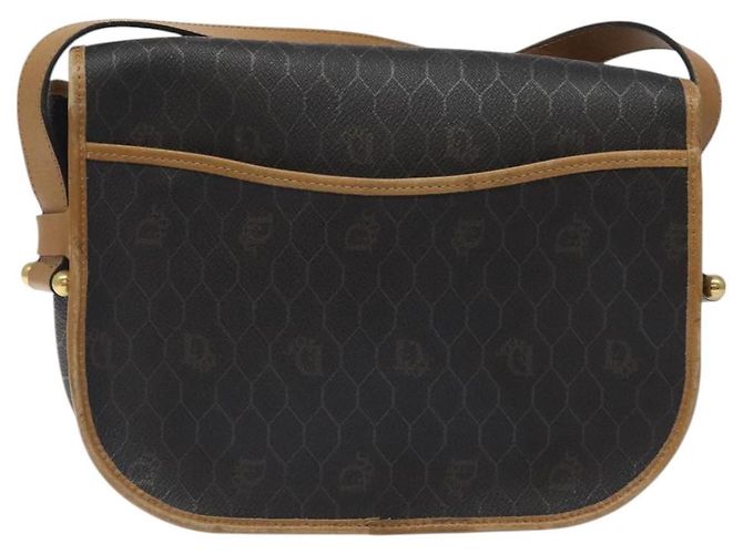 Borsa a spalla in tela a nido d'ape Christian Dior PVC nera e dorata Auth bs24741 Nero D'oro - vista 2