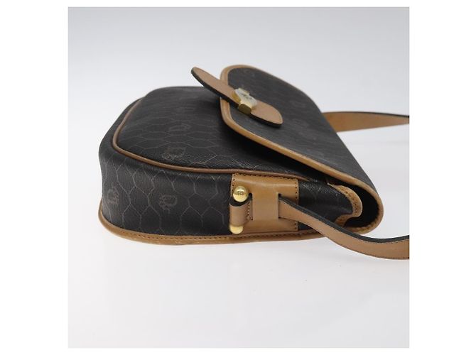 Borsa a spalla in tela a nido d'ape Christian Dior PVC nera e dorata Auth bs24741 Nero D'oro - vista 3