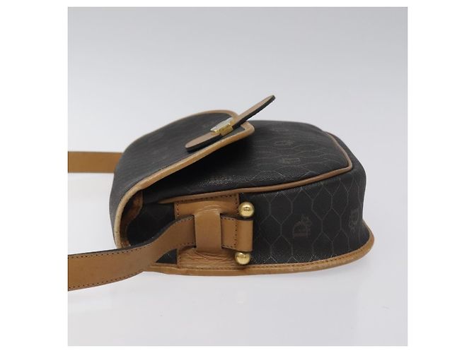 Borsa a spalla in tela a nido d'ape Christian Dior PVC nera e dorata Auth bs24741 Nero D'oro - vista 4
