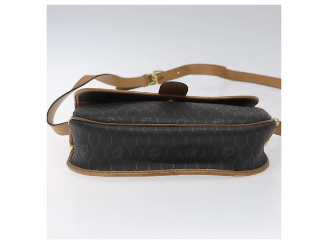 Borsa a spalla in tela a nido d'ape Christian Dior PVC nera e dorata Auth bs24741 Nero D'oro - vista 5