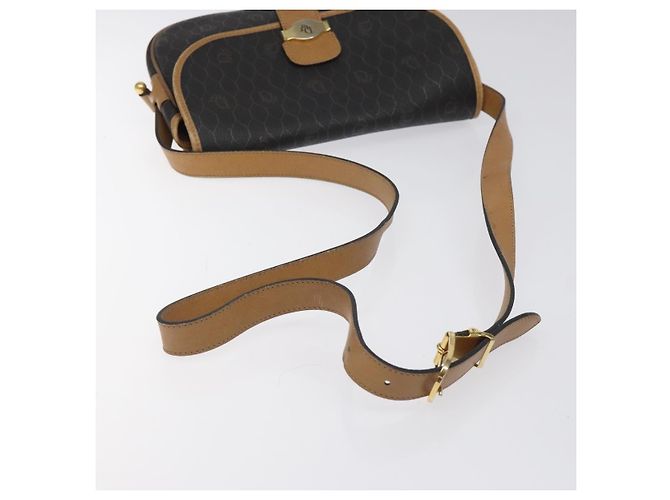 Borsa a spalla in tela a nido d'ape Christian Dior PVC nera e dorata Auth bs24741 Nero D'oro - vista 7