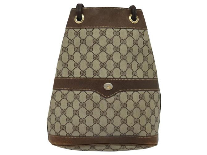 Borsa a spalla GUCCI GG Supreme PVC Beige Auth BA1143 - vista 13