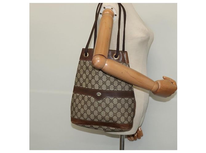 Borsa a spalla GUCCI GG Supreme PVC Beige Auth BA1143 - vista 20