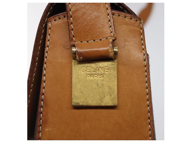 Céline Borsa a spalla in tela Macadam CELINE PVC marrone oro Auth 119057 D'oro - vista 10