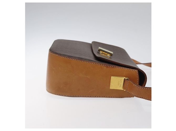 Céline Borsa a spalla in tela Macadam CELINE PVC marrone oro Auth 119057 D'oro - vista 3