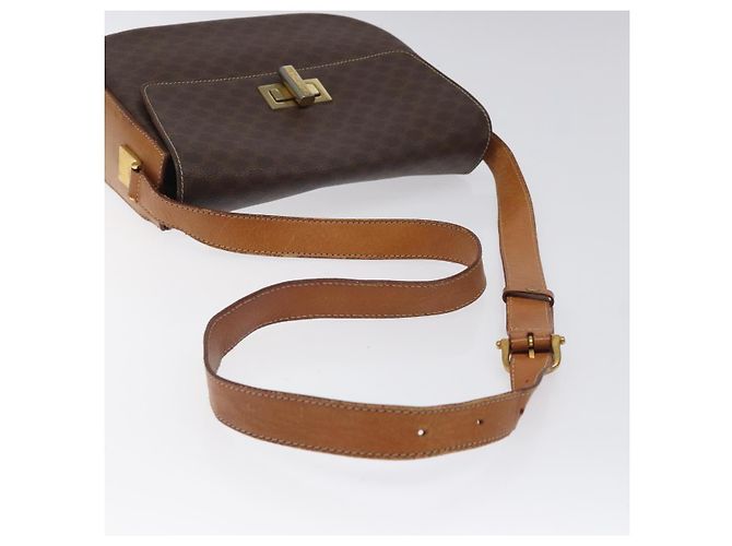 Céline Borsa a spalla in tela Macadam CELINE PVC marrone oro Auth 119057 D'oro - vista 7