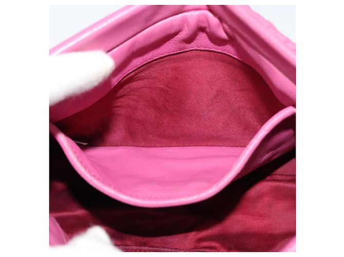Borsa a mano in pelle Miu Miu Matelassé Bijoux 2way Rosa Argento Auth 119162 - vista 21
