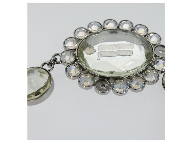 Borsa a mano in pelle Miu Miu Matelassé Bijoux 2way Rosa Argento Auth 119162 - vista 9