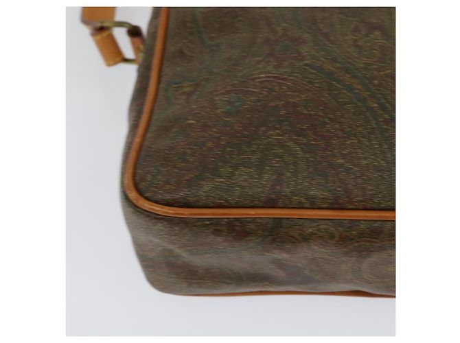 ETRO Borsa a Spalla Paisley PVC Marrone Oro Auth am8284 D'oro - vista 15