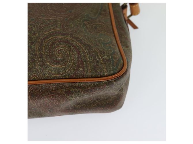 ETRO Borsa a Spalla Paisley PVC Marrone Oro Auth am8284 D'oro - vista 16