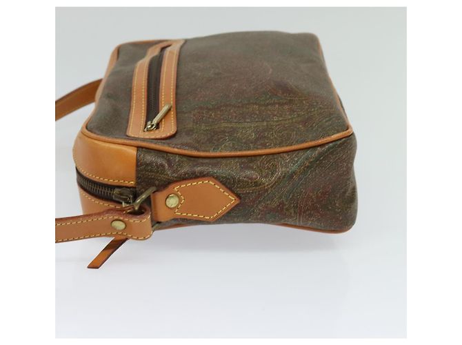 ETRO Borsa a Spalla Paisley PVC Marrone Oro Auth am8284 D'oro - vista 3