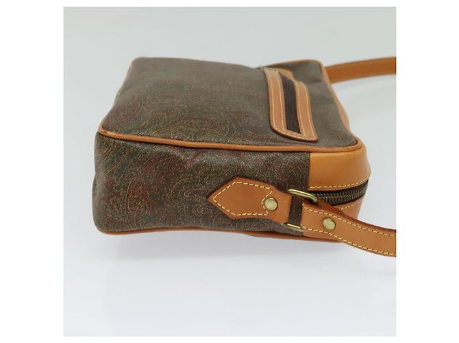ETRO Borsa a Spalla Paisley PVC Marrone Oro Auth am8284 D'oro - vista 4
