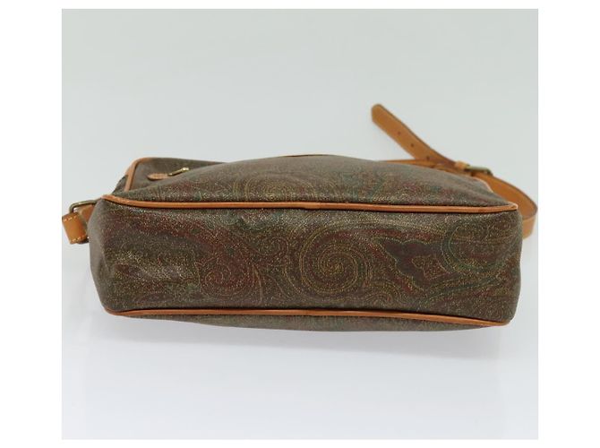 ETRO Borsa a Spalla Paisley PVC Marrone Oro Auth am8284 D'oro - vista 5