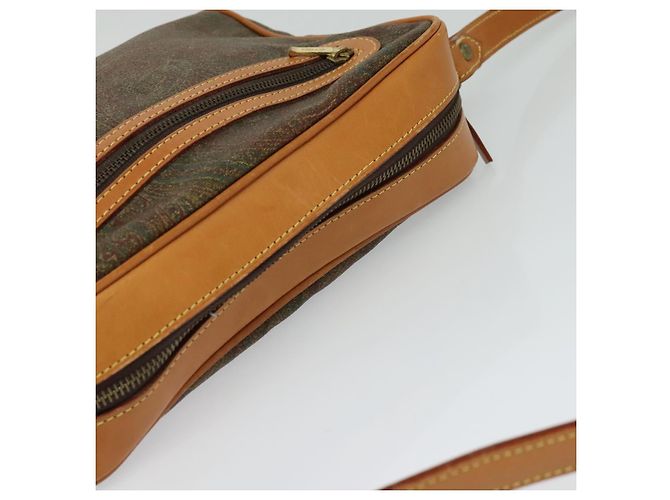 ETRO Borsa a Spalla Paisley PVC Marrone Oro Auth am8284 D'oro - vista 6