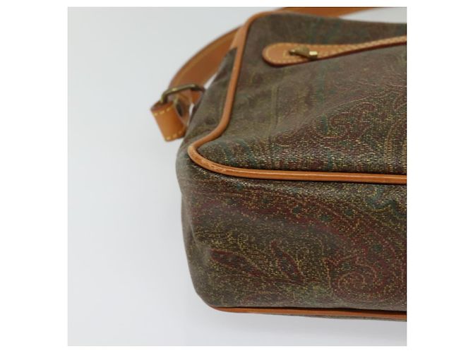 ETRO Borsa a Spalla Paisley PVC Marrone Oro Auth am8284 D'oro - vista 9