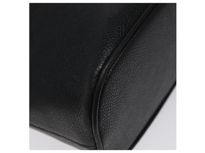 CHANEL COCO Borsa a Mano Mark Pelle Caviar Nera Oro CC Auth yk17997 Nero D'oro - vista 14