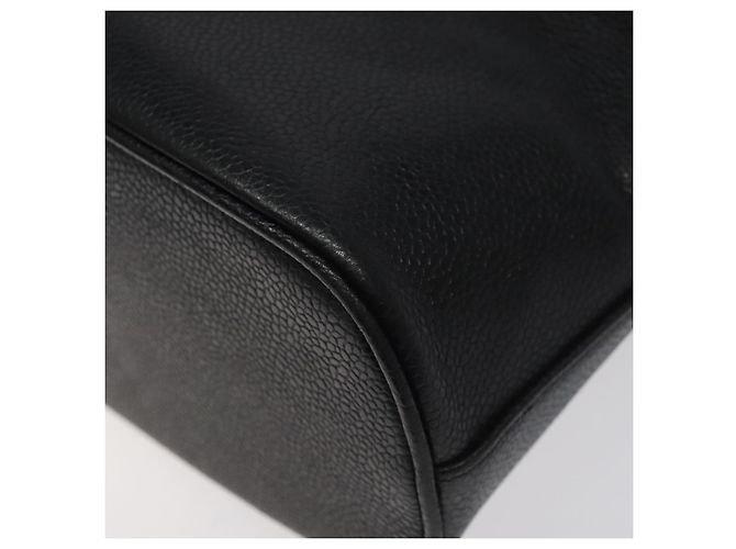 CHANEL COCO Borsa a Mano Mark Pelle Caviar Nera Oro CC Auth yk17997 Nero D'oro - vista 15