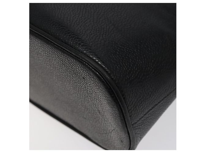 CHANEL COCO Borsa a Mano Mark Pelle Caviar Nera Oro CC Auth yk17997 Nero D'oro - vista 9