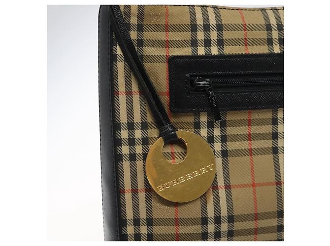 Borsa a spalla Nova Check Burberry in tela beige Auth 120468 - vista 17