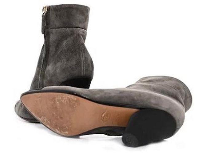 Botines de tacón Chanel en ante gris - vista 5