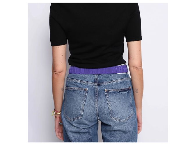 Chanel Gürtel aus elastischem Nylon lila mit Perlen - Ansicht 4