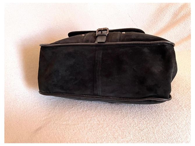 Borsa tote Longchamp in pelle e camoscio nero - vista 4