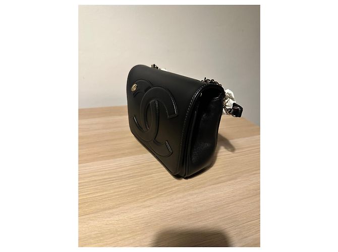 Borsa Chanel CC Mania in pelle d'agnello nera Nero - vista 11
