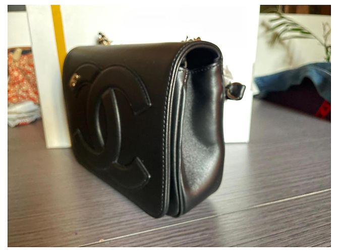 Borsa Chanel CC Mania in pelle d'agnello nera Nero - vista 3