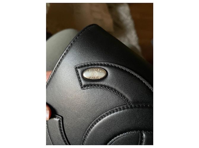 Borsa Chanel CC Mania in pelle d'agnello nera Nero - vista 6