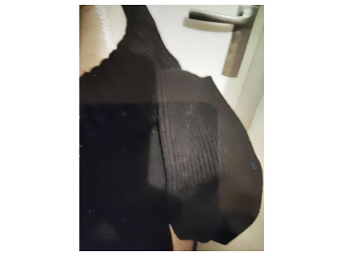 Vestido Saint James de lã preto com gola alta - vista 9