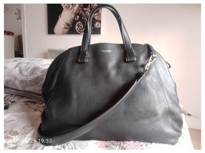 BORSA A MANO LANCEL 48 50 A06343 PELLE NERA CON TRACOLLA Nero - vista 10